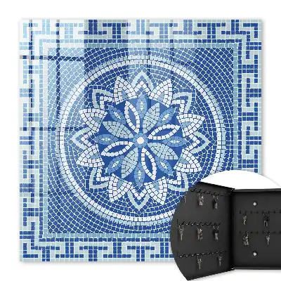 Mosaïque bleue à motif floral