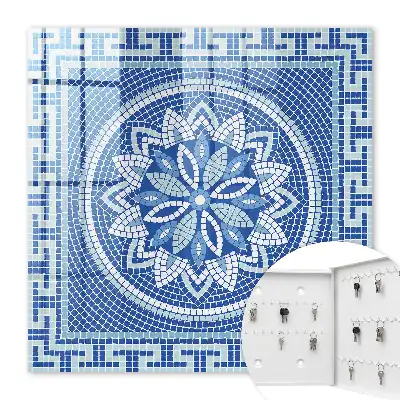 Mosaïque bleue à motif floral