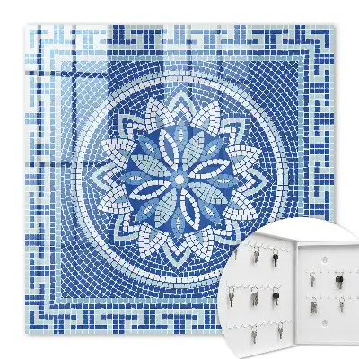 Mosaïque bleue à motif floral