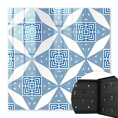 Motif géométrique à carrés bleus