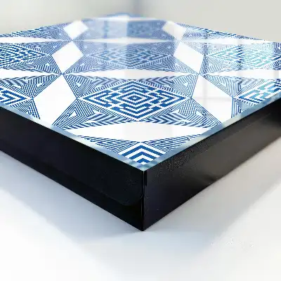 Motif géométrique à carrés bleus