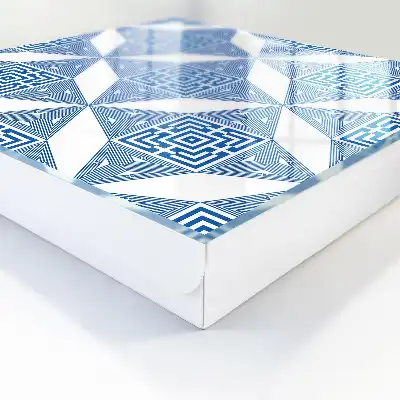 Motif géométrique à carrés bleus