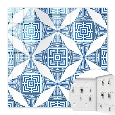 Motif géométrique à carrés bleus