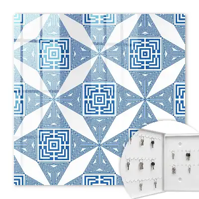 Motif géométrique à carrés bleus