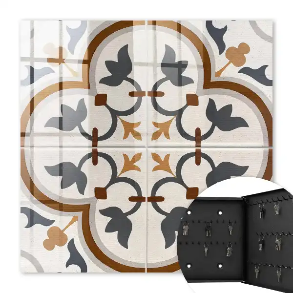 Tapis à motif géométrique élégant beige et gris