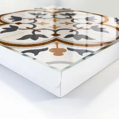 Tapis à motif géométrique élégant beige et gris