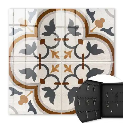 Tapis à motif géométrique élégant beige et gris