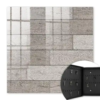 Composition symétrique en bois gris