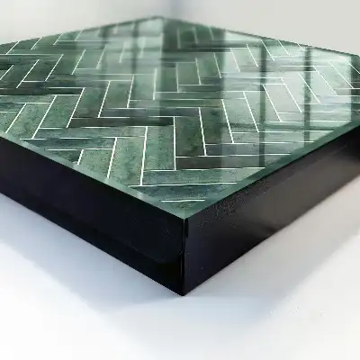 Parquet à chevrons vert charme naturel