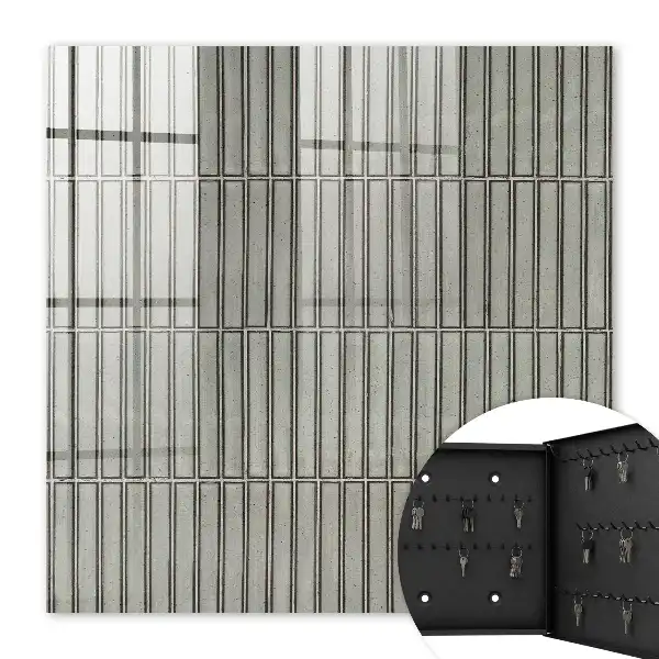 Carrelage à motif géométrique gris