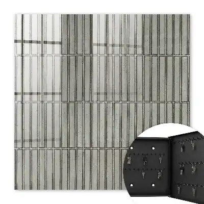 Carrelage à motif géométrique gris