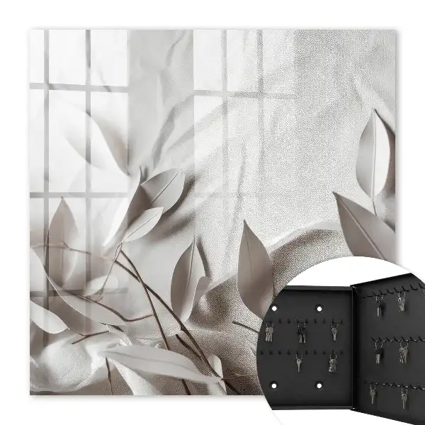 Tissu à motif de feuilles sur fond uni