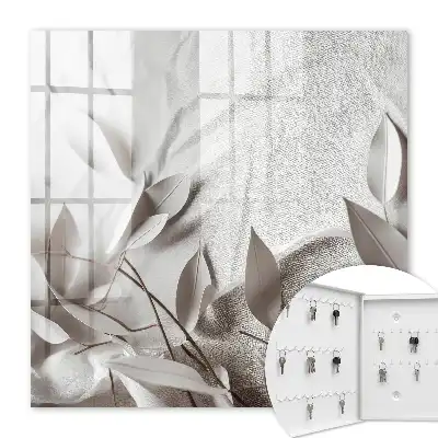 Tissu à motif de feuilles sur fond uni