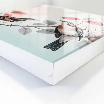 Tableau oiseaux dans la nature sur fond pastel
