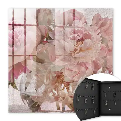 Fleurs romantiques dans un vase transparent