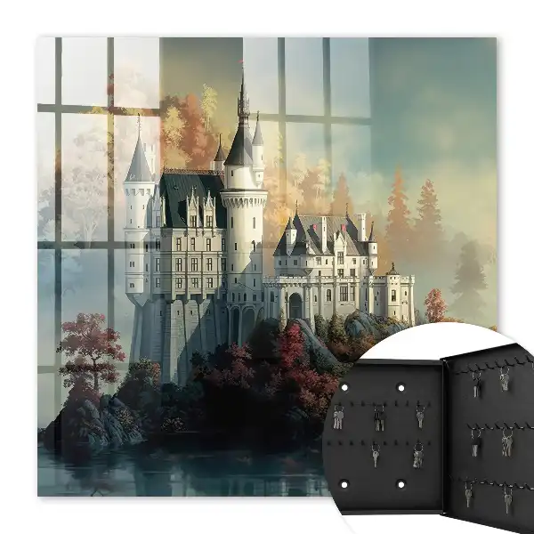 Château au bord de l'eau en automne