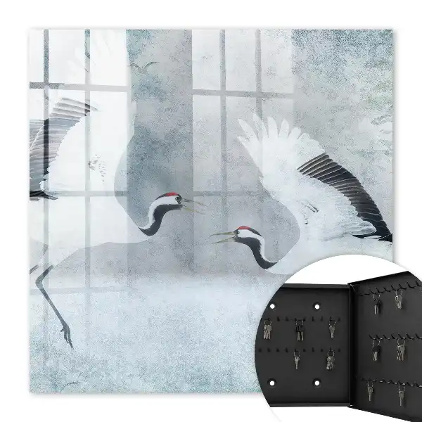 Tableau Grues en vol dans le brouillard