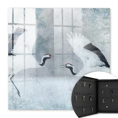Tableau Grues en vol dans le brouillard