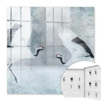 Tableau Grues en vol dans le brouillard