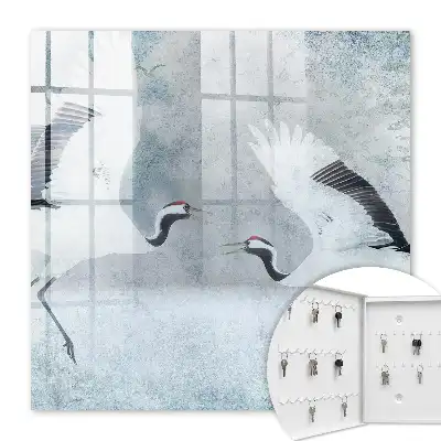 Tableau Grues en vol dans le brouillard