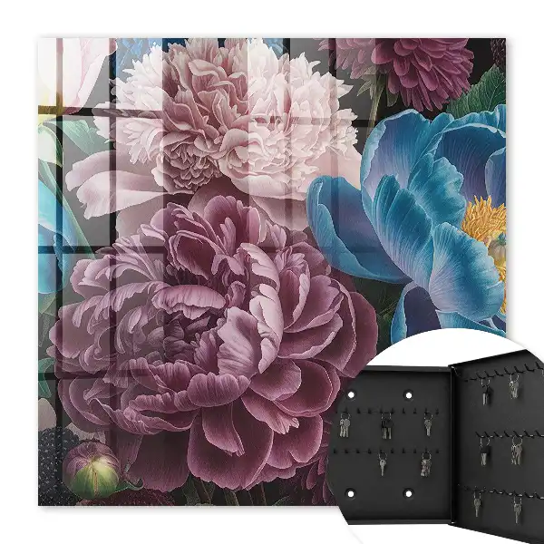 Fleurs colorées sur fond noir