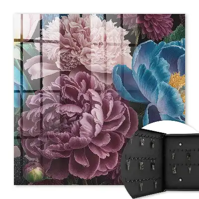 Fleurs colorées sur fond noir