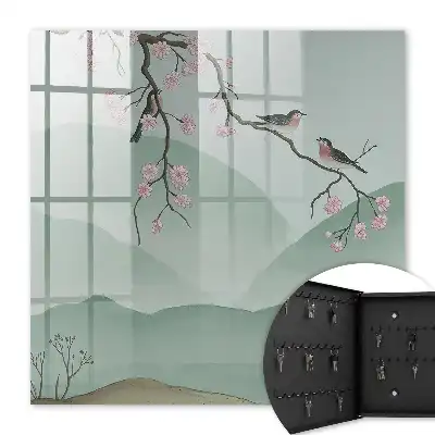 Tableau décoratif Oiseaux et fleurs sur fond paisible