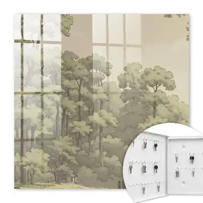 Forêt verdoyante avec un petit chalet