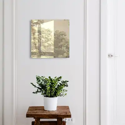 Forêt verdoyante avec un petit chalet