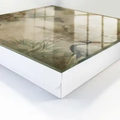 Tableau nature idyllique avec oiseaux et végétation