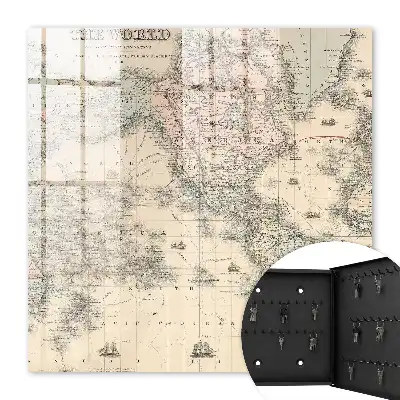 Carte du monde illustrée avec continents et navires