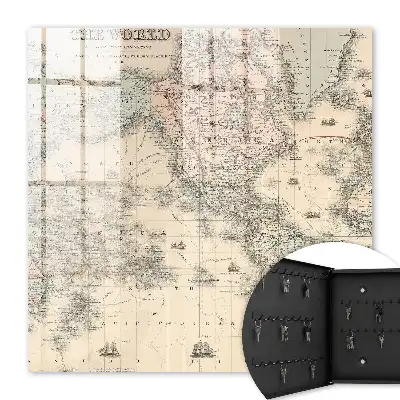Carte du monde illustrée avec continents et navires