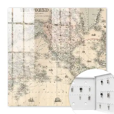 Carte du monde illustrée avec continents et navires