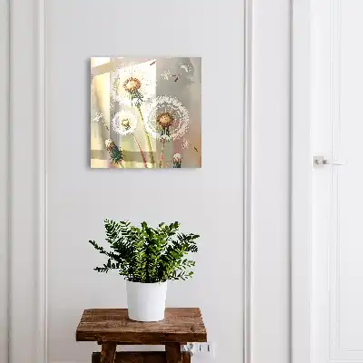 Pissenlits délicats sur fond beige