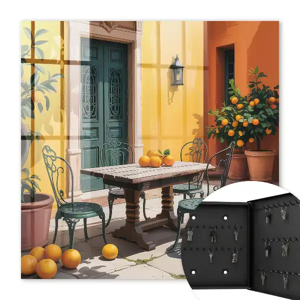 Cour terrasse ensoleillée avec des orangers