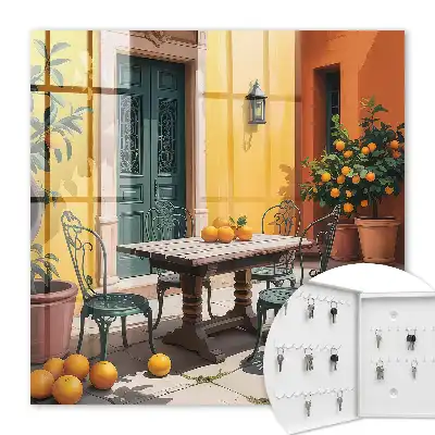 Cour terrasse ensoleillée avec des orangers
