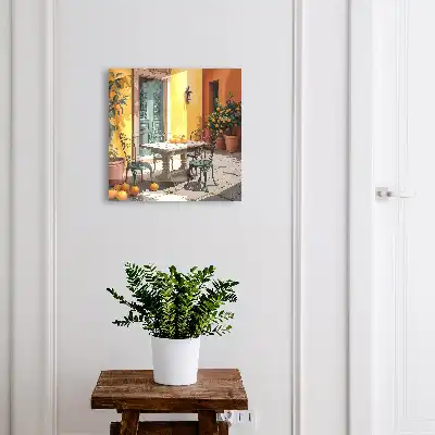 Cour terrasse ensoleillée avec des orangers
