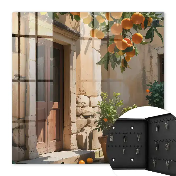 Retraite orange avec un fond de pierres