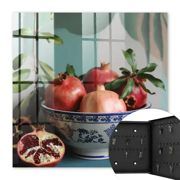 Motif de fruits bleu marine sur fond vert