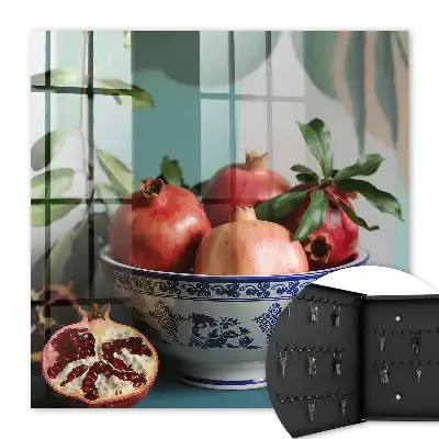 Motif de fruits bleu marine sur fond vert