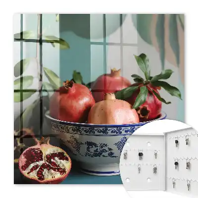 Motif de fruits bleu marine sur fond vert