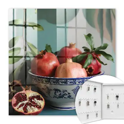 Motif de fruits bleu marine sur fond vert