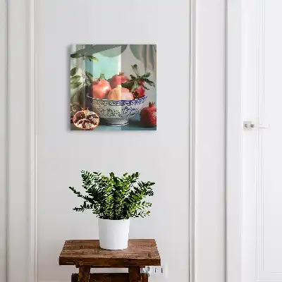 Motif de fruits bleu marine sur fond vert