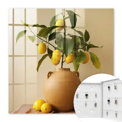 Citrons dans un pichet sur fond beige