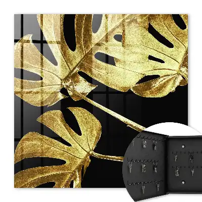 Feuilles de Monstera sur fond noir