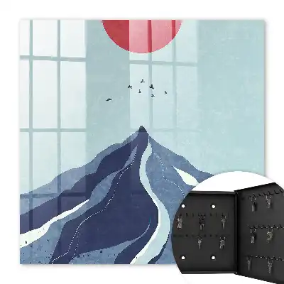 Montagnes bleues avec soleil en arrière-plan