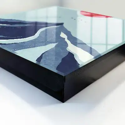 Montagnes bleues avec soleil en arrière-plan