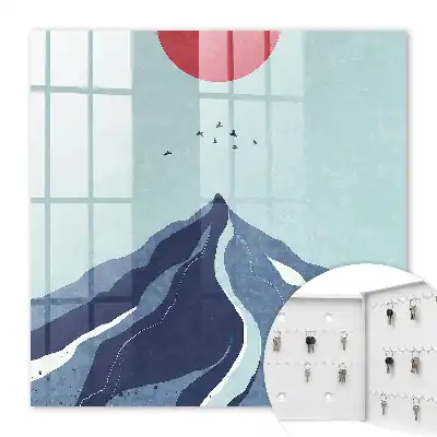 Montagnes bleues avec soleil en arrière-plan