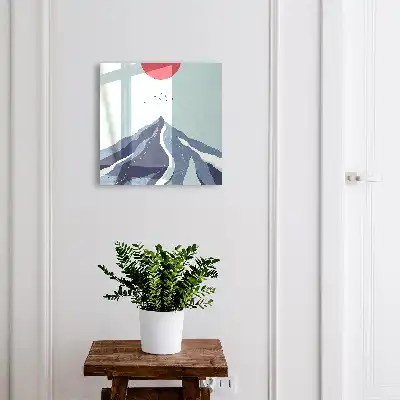 Montagnes bleues avec soleil en arrière-plan