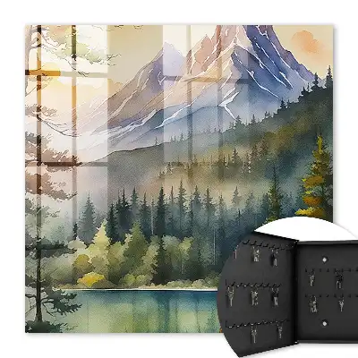 Paysage montagneux avec lacs et forêts